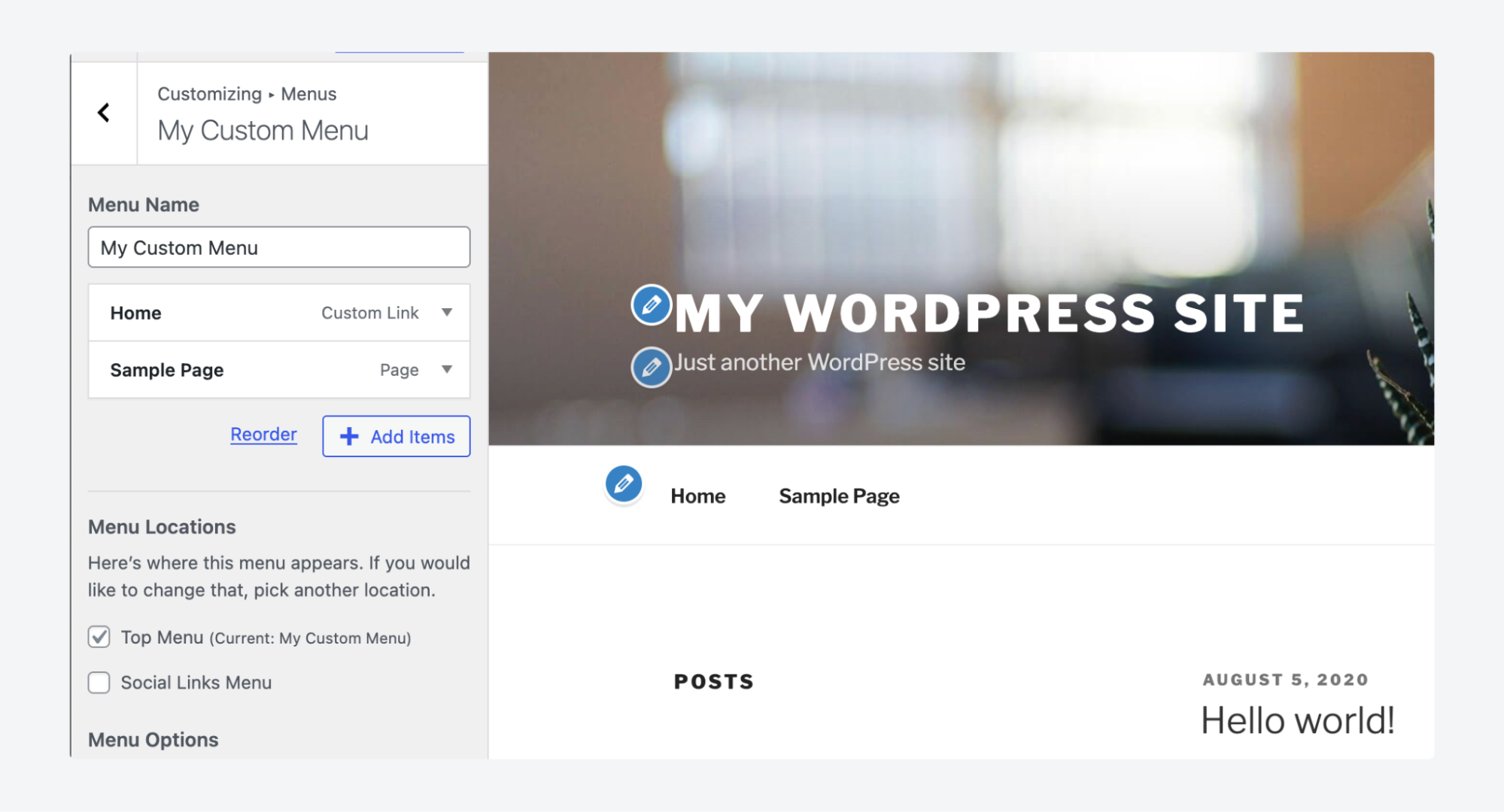 Creating a custom menu in WordPress classic themes