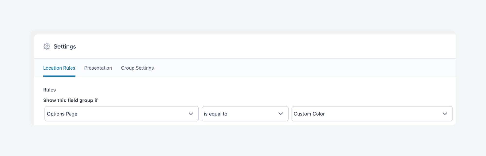Connecting an Options Page to a color picker field