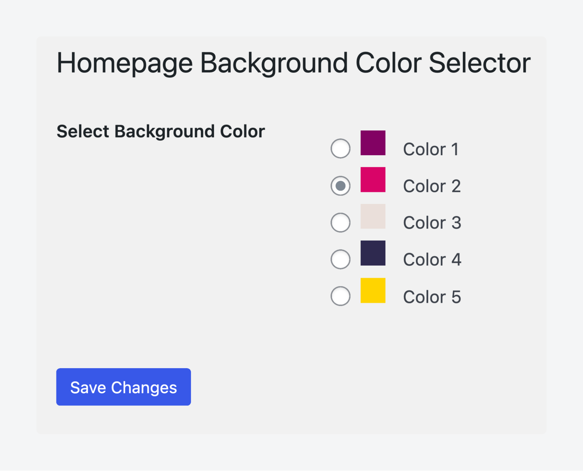 A custom WordPress plugin admin menu section